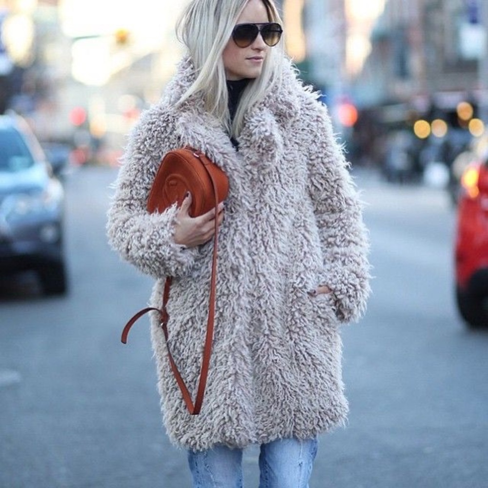 Super Trash long teddy coat. Size 34/ US size 4.